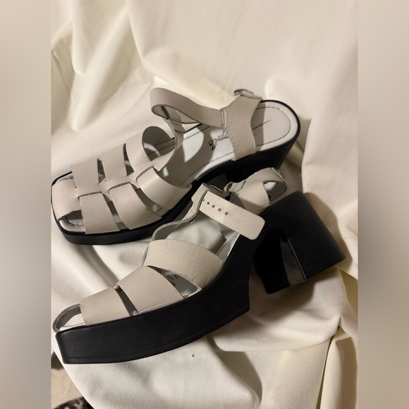 Free People White pacific platform fishermen heel sandals size 11 - Picture 3 of 5